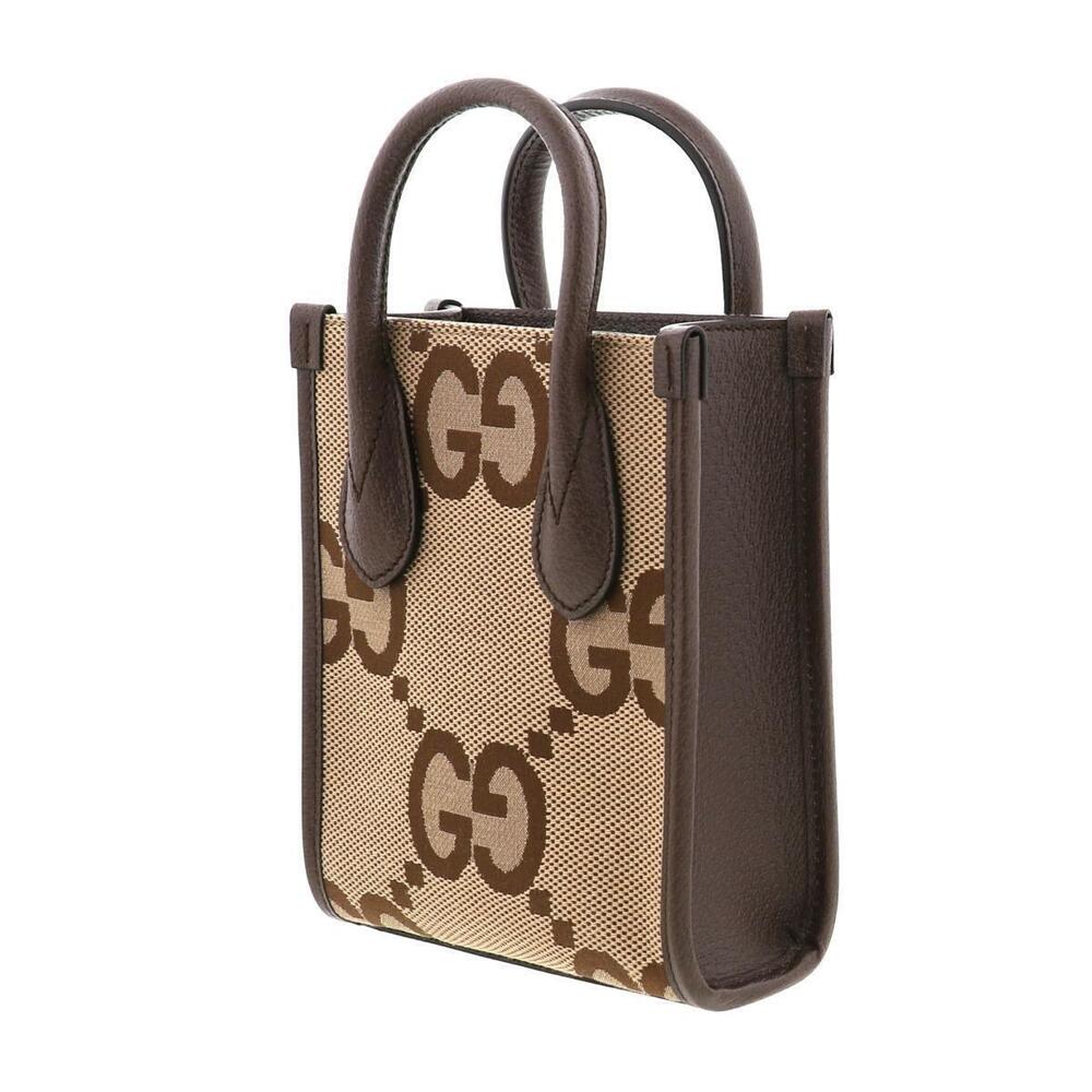Gucci Jumbo GG Brown Shoulder Messenger Bag Beige Tote